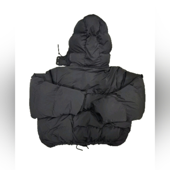 Good American Cropped Hooded Puffer Jacket SZ 7(4XL) - Picture 2 of 6